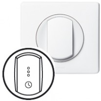 Enjoliveur Céliane - interrupteur temporisé/interrupteur + ventilation retardée - blanc