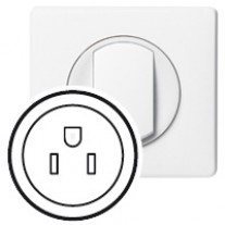 Enjoliveur Céliane - prise 2P+T standard US - blanc