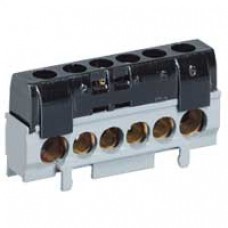 Bornier de répartition IP 2X - phase - 1 connexion 10 à 35 mm² - noir - L 62 mm
