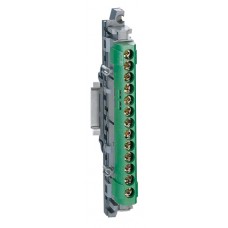 Bornier de répartition IP 2X - terre - 1 connexion 6 à 25 mm² - vert - L 113 mm
