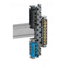 Bornier de répartition IP 2X - phase - 4 connexion 1,5 à 16 mm² - noir - L 47 mm