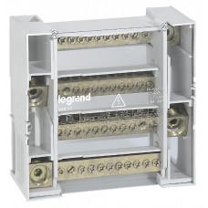 Répartiteur modulaire monobloc Lexic - 4P - 250 A - 12 connexions - 9 modules