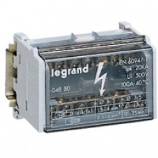 Répartiteur modulaire monobloc Lexic - 2P - 40 A - 13 connexions - 6 modules