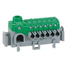 Bornier de répartition IP 2X - connexion auto - 1 borne à cage - L 63 mm