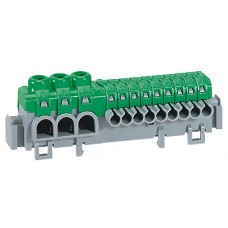 Bornier de répartition IP 2X - connexion auto - 3 bornes à cage - L 98 mm