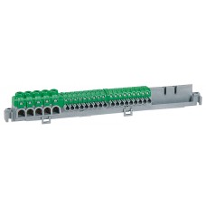 Bornier de répartition IP 2X - connexion auto - 5 bornes à cage - L 227 mm