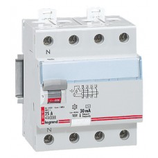 Interrupteur différentiel DX Lexic à vis - 4P - 400 V~ - 25 A - type AC - 30 mA - départ bas