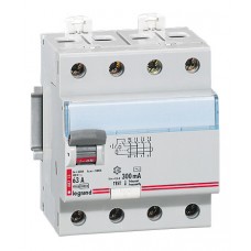 Interrupteur différentiel DX Lexic à vis - 4P - 400 V~ - 63 A - type AC - 300 mA - départ bas