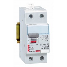 Interrupteur différentiel DX Lexic à vis - 2P - 230 V~ - 63 A - type A - 30 mA - départ bas