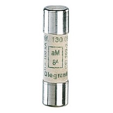 Cartouche industrielle cylindrique - aM - 10x38 mm - sans voyant - 8 A