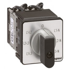 Commutateur de mesure - voltmètre avec neutre - PR 12 - 6 contacts - fix Ø22