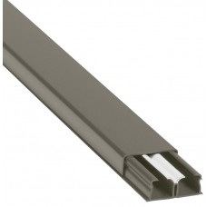 Guide-câbles marron 32x12,5 grande capacité - 2 comp - L. 2,1 m