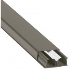 Guide-câbles marron 40x16 grande capacité - 2 comp - L. 2,1 m