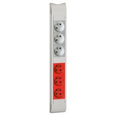 Bloc-colonne à câbler - 6x2P+T (3 à détrompage) 16 A - L. 415 mm - aluminium 