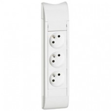 Bloc-colonne à câbler - 3x2P+T 16 A - L. 260 mm - blanc
