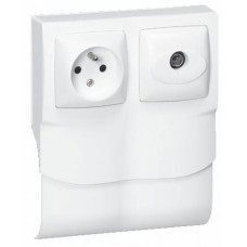 Cadre app. saillie 2 postes - pose le long des plinthes DLPlus ép. 20 - blanc