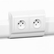 Support Mosaic 4 modules - pour pose sur plinthe DLP 80/120x20 - blanc