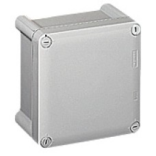Boîtier industriel plastique - IP66 IK08 - RAL 7035 - 130x130x74 - couv opaque