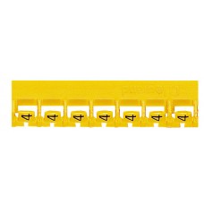 Réglette Mémocab - code coul international - l 2,3 mm - chiffre 4 - jaune
