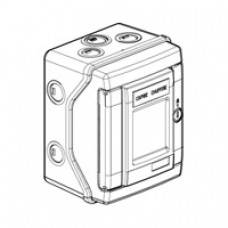 Coffret de sécurité Plexo équipé IP 55 - IK 07 - 1 disjoncteur 2P + 1 voyant Legrand