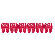Repère CAB 3 pour filerie 0,5 à 1,5 mm² - chiffre 2 - rouge