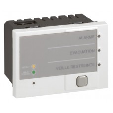 Tableau de synthèse d'alarmes incendie Mosaic - 3 modules - blanc