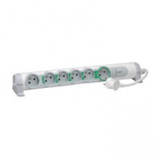 Rallonge multiprises 'coupe-veille' - 6x2P+T - parafoudre intégré