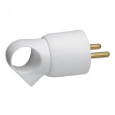 Fiche 2P+T - 16 A - plastique - anneaux - blanc