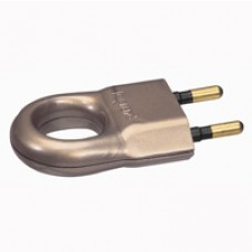 Fiche 2P - 6 A - plastique - anneau extraction - bronze