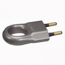 Fiche 2P - 6 A - plastique - anneau extraction - aluminium 