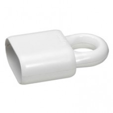 Prolongateur 2P - 6 A - plastique - anneau extraction - blanc