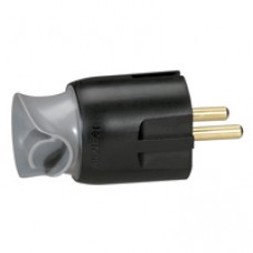 Fiche 2P+T - 16 A - plastique - orientation du câble 360° - noir