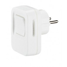 Fiche double fonction - 250 V~ - 10 A - avec interrupteur bipolaire - blanc