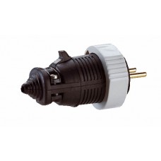 Fiche ML - 2P+T - 16 A - caoutchouc - sortie dte - câble rond Ø13 - noir