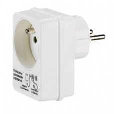 Fiche double fonction - 250 V~ - 16 A - pour cde déportée - éclips - blanc