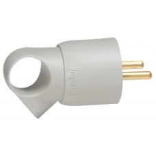 Fiche 2P+T - 16 A - plastique - anneaux - gris