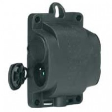 Bloc multiprise caoutchouc - 4x2P+T - 16 A - anneau de suspension - noir