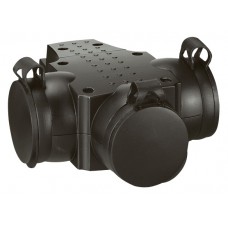 Prolongateur multiprise caoutchouc - 3x2P+T - 16 A - anneau de suspension - noir