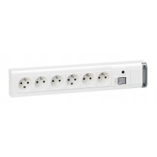 Bloc multiprise fixable - 6x2P+T - sans cordon - interrupteur bipol/limit int
