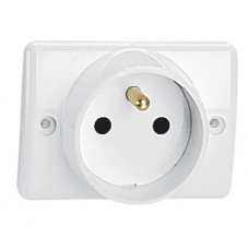 Prise à encastrer pour plinthe - 2P+T - 16 A - 250 V~ - blanc