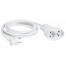 Rallonge - 2P+T - 16 A - double prolongateur - 3 m - blanc