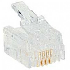 Fiche RJ 11 - 4 contacts - larg. 9,65 mm