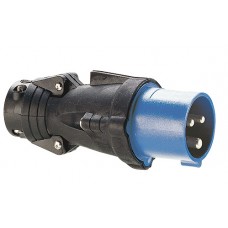 Fiche droite Hypra - IP44 - 16 A - 200/250 V~ - 2P+T - caoutchouc