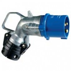 Fiche coudée Hypra - IP44 - 16 A - 200/250 V~ - 2P+T - métal