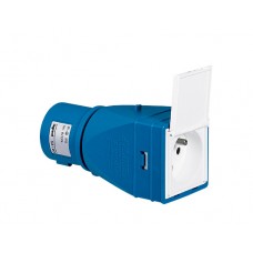 Adaptateur industriel / domestique - 2P+T - 16 A - livré monté avec volet