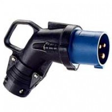 Fiche coudée Hypra - IP44 - 16 A - 200/250 V~ - 2P+T - caoutchouc