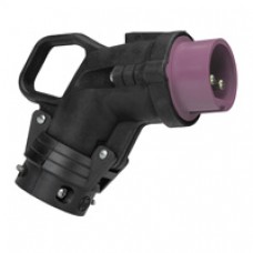 Fiche coudée Hypra - IP44 - TBT 16 A - 20/25 V~ - 2P - caoutchouc