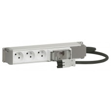 Bloc nourrice - 3x2P+T + disjoncteur différentiel Ph+N - 16 A - 30 mA - cordon raccord rapide Legrand