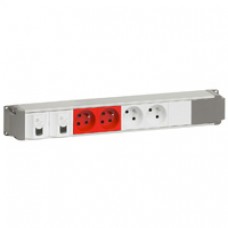 Bloc nourrice - 2x2P+T + 2x2P+T détrompage + 2 RJ45 + traversée cuivre à connect