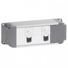 Bloc nourrice - 2 x RJ 45 Cat.6 FTP 1 module + 2 obturateurs 1 module - à câbler